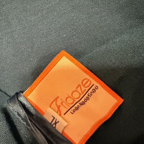 Fridaze Linen Women’s Jacket XL – Teal Blue 100% Linen, Mother of Pearl Buttons - Picture 5 of 7